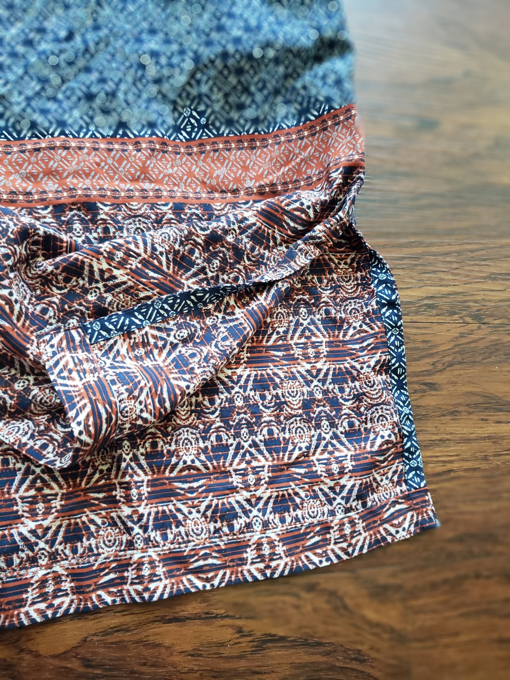 Patagonia Navy Midi Dress Size Medium Boho Athleisure Outdoor Aztec Rust Border - Picture 2 of 8